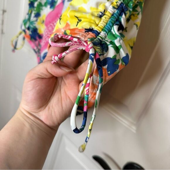 Swim By Cacique Multicolor Floral Patchwork High Waisted Bikini Bottom Sz 18 - Picture 4 of 7